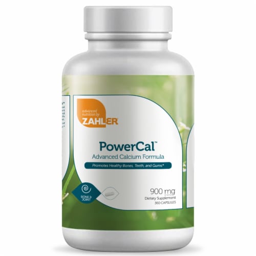 Zahler PowerCal Advanced Calcium Formula Dietary Supplement Capsules 900mg Perspective: front
