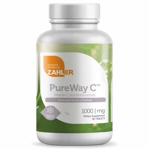 Zahler PureWay C Vitamin C and Bioflavonoids Dietary Supplement Tablets 1000mg Perspective: front