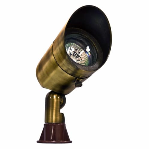 Dabmar Lighting LV131-ABS Solid Brass Directional Spot Light with Hood- Antique Brass Perspective: front
