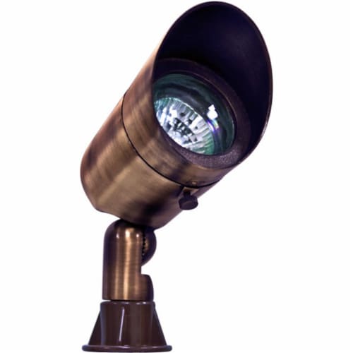 Dabmar Lighting LV131-ABZ Solid Brass Directional Spot Light with Hood- Antique Bronze Perspective: front