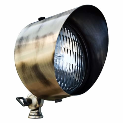 Dabmar Lighting LV30-ABS Solid Brass Directional Flood Light with Hood- Antique Brass Perspective: front