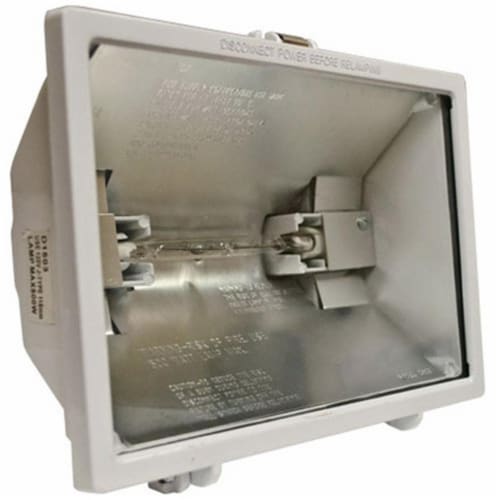 Dabmar Lighting QH500-W Cast Aluminum Area Flood Light- White Perspective: front