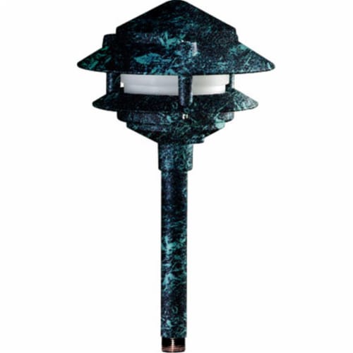 Dabmar Lighting LV102S-VG Cast Aluminum Two Tier Pagoda Light- Verde Green Perspective: front