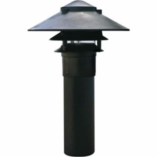Dabmar Lighting LV104-B Cast Aluminum Three Tier Pagoda Light with 3 In. Base- Black Perspective: front
