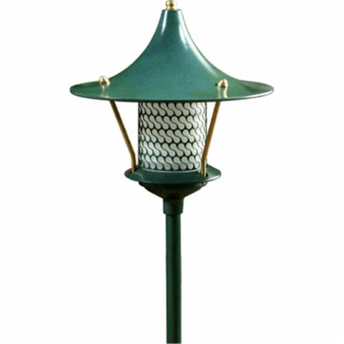 Dabmar Lighting LV106A-G Cast Aluminum Flair Top Pagoda Light with 0.50 In. Base, Green Perspective: front