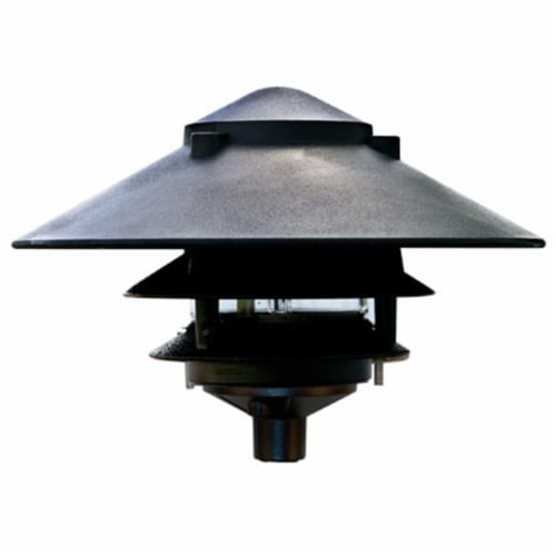 Dabmar Lighting D5300-B Cast Aluminum Three Tier Pagoda Light- Black Perspective: front
