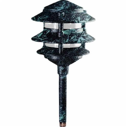 Dabmar Lighting LV-LED102-VG Cast Aluminum Three Tier LED Pagoda Light, Verde Green - 13.33 x Perspective: front
