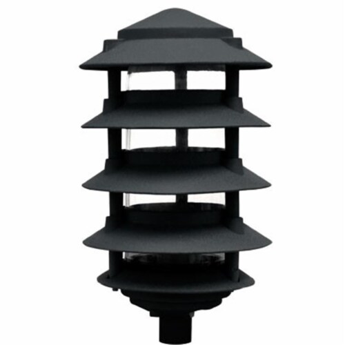 Dabmar Lighting D5550-B 40W 120V Cast Aluminum Five Tier Pagoda Light with 0.50 in. Base, Bla Perspective: front