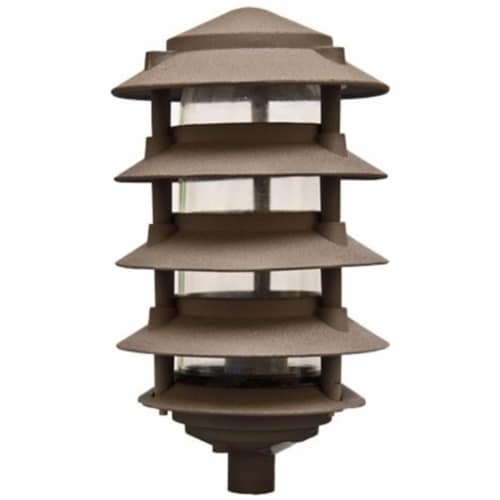 Dabmar Lighting D5550-BZ 40W 120V Cast Aluminum Five Tier Pagoda Light with 0.50 in. Base, Br Perspective: front