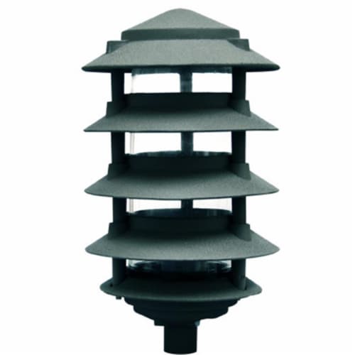 Dabmar Lighting D5550-G 40W 120V Cast Aluminum Five Tier Pagoda Light with 0.50 in. Base, Gre Perspective: front