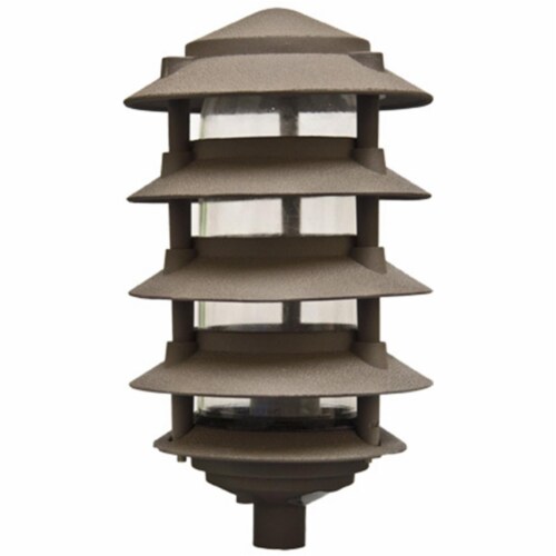 Dabmar Lighting D5566-BZ 40W 120V Cast Aluminum Five Tier Pagoda Light with 3.00 in. Base, Br Perspective: front