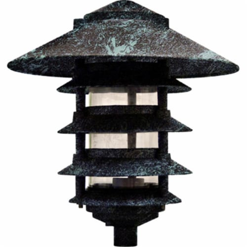 Dabmar Lighting D5566-VG 40W 120V Cast Aluminum Five Tier Pagoda Light with 3.00 in. Base, Ve Perspective: front