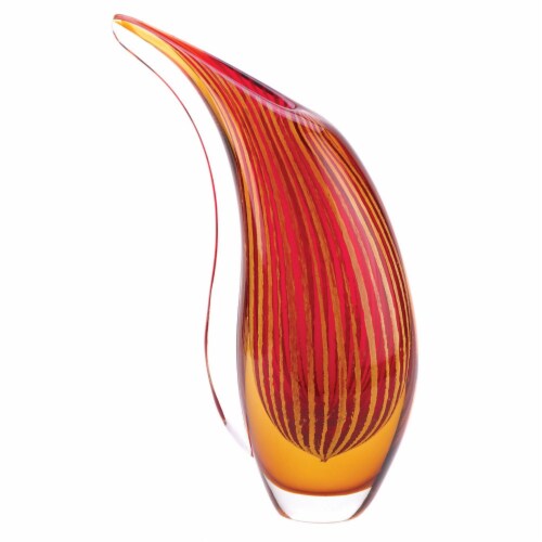 Crimson Sunset Art Glass Vase Perspective: front