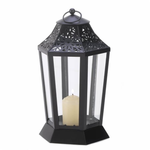 MIDNIGHT GARDEN CANDLE LANTERN Perspective: front