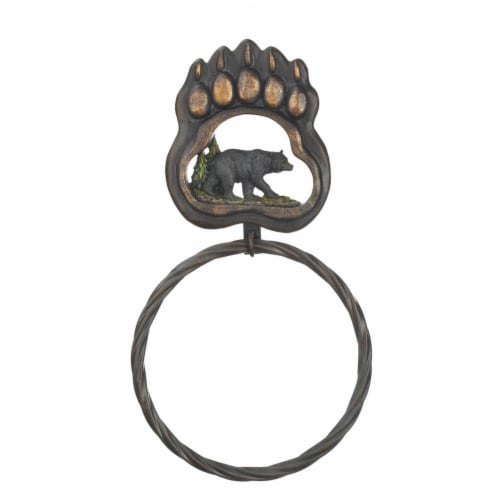 Black Bear Paw Towel Ring Perspective: front
