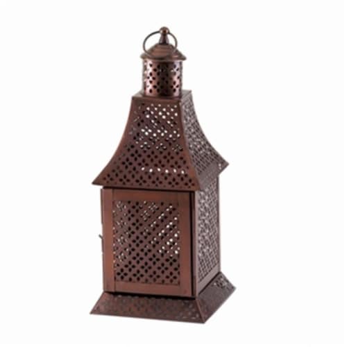 Home Decor Labyrinth Pewter Lantern Perspective: front