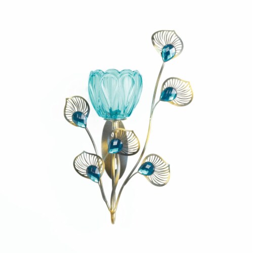 Peacock Blossom Single Sconce Perspective: front