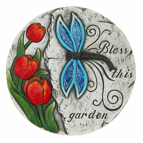 Summerfield Terrace 10018536 Bless This Garden Stepping Stone, Cement Perspective: front