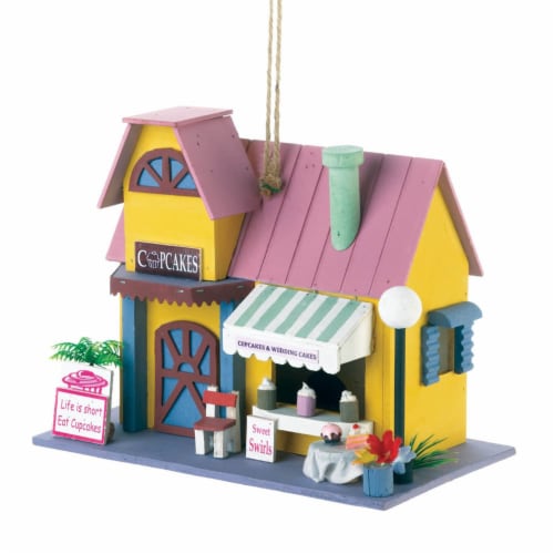 Songbird Valley Cupcake Bakery Birdhouse Perspective: front