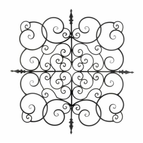 Accent Plus 10018758 Square Fleur-De-Lis Wall Plaque Perspective: front