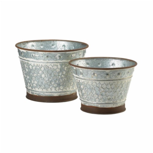 Summerfield Terrace 10018834 Metal Galvanized Planters Perspective: front