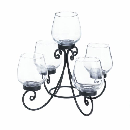 Zingz & Thingz Enlightened Glass Candle Centerpiece in Black Perspective: front
