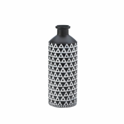 Zingz & Thingz Nikki Chu Mazara Ceramic Vase in Black and White Perspective: front