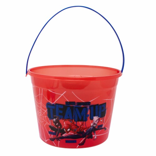 Spider Man Medium LED Round Plastic Bucket Perspective: front