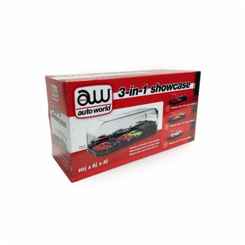 3IN1 DISPLAY CASE BY AUTO WORLD FOR 1:64 1:43 OR 1:24 SCALE DIECAST MODEL CARS 