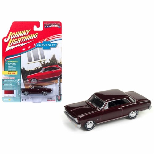 Johnny Lightning JLMC010A 1965 Chevrolet Nova SS Madeira Maroon Hobby Exclusive Muscle Cars U Perspective: front