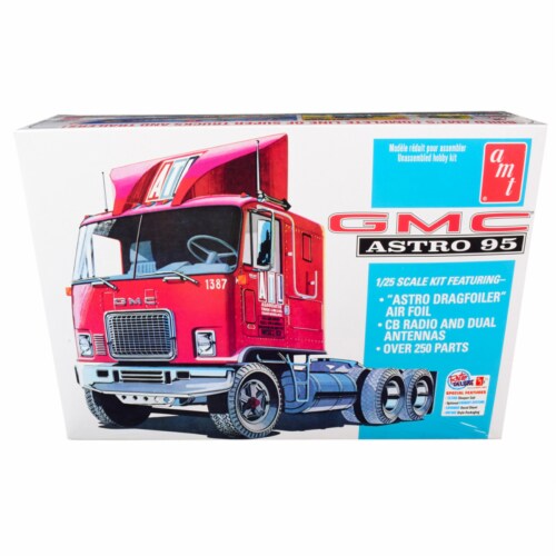 Skill 3 Model Kit GMC Astro 95 Truck Tractor 1/25 Scale Model by AMT Perspective: front