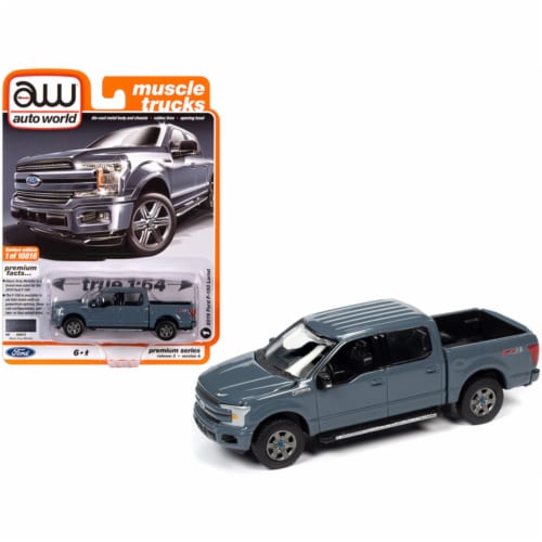 Autoworld 64262 AWSP041A 1 64 Scale 2019 Ford F 150 Lariat Pickup Abyss Gray Muscle Truck Die 1 Gerbes Super Markets