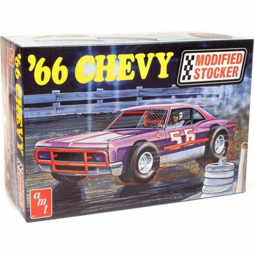AMT AMT1183 Skill 2 Model Kit 1966 Chevrolet Impala 1-25 Scale Model Modified Stocker Perspective: front