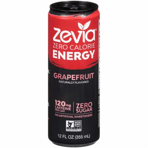 Zevia Zero Calorie Grapefruit Energy Drink Perspective: front