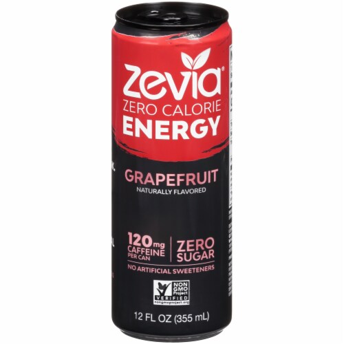Zevia Zero Calorie Grapefruit Energy Drink Perspective: front