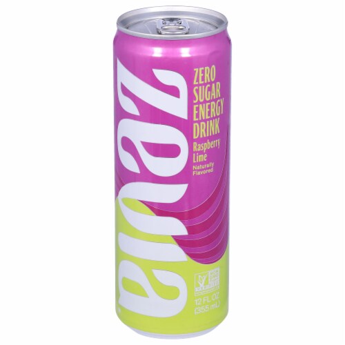 Zevia Zero Calorie Raspberry Lime Energy Drink Perspective: front