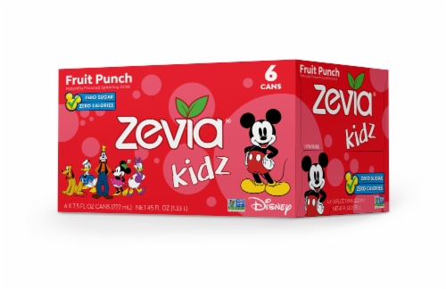 Zevia® Kids Fruit Punch Sparkling Drink Cans Perspective: front