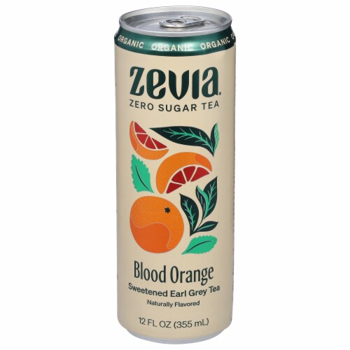 Zevia Organic Blood Orange Sweetened Earl Grey Tea Perspective: front