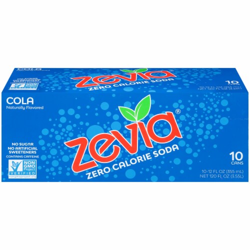 Zevia Cola Zero Calorie Soda Perspective: front
