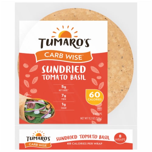 Tumaro's® Sun-Dried Tomato Basil Low Carb Flour Tortillas Perspective: front