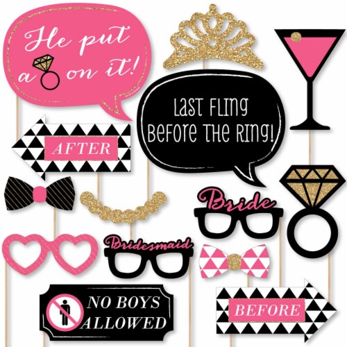 Big Dot of Happiness Girls Night Out - Bachelorette Party Photo Booth Props Kit - 20 Count Perspective: front