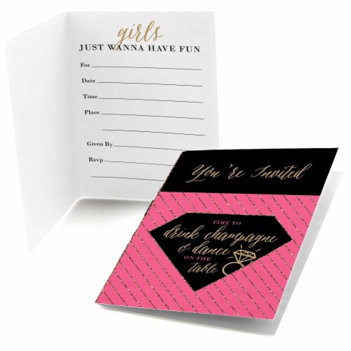 Big Dot of Happiness Girls Night Out - Fill-in Bachelorette Party Invitations (8 count) Perspective: front