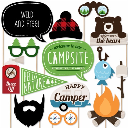 Big Dot of Happiness Happy Camper Camping Photo Booth Props Kit 20 Count 20 Count Kroger