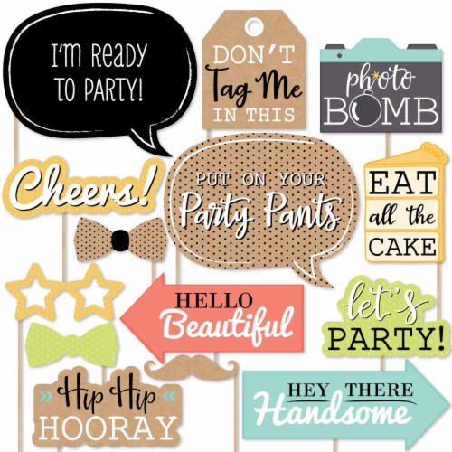 Big Dot of Happiness Put On Your Party Pants - Photo Booth Props Kit - 20 Count Perspective: front