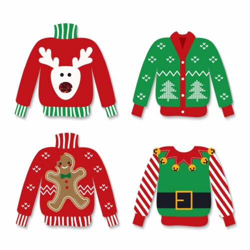 Big Dot of Happiness Ugly Sweater DIY Shaped Holiday and