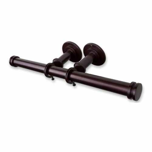Rod Desyne Double Toilet Paper Holder, Closet And Ceiling Rod bronze Perspective: front