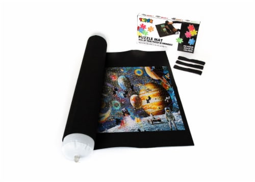 Jigsaw Puzzle Roll Up Felt Mat Storage Saver | Large 46"x26" | Fits 1500 Pieces Perspective: front
