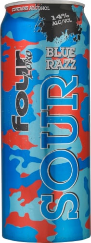 Four Loko® Sour Blue Razz Malt Beverage Single Can Perspective: front