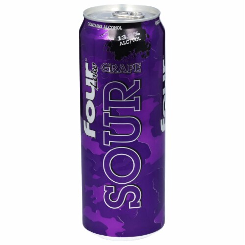 Four Loko® Sour Grape Flavored Hard Beverage Single Can Perspective: front