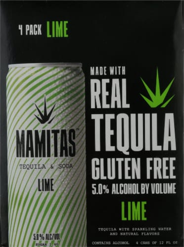 Mamitas Lime Tequila & Soda Sparkling Water Perspective: front
